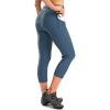 Women’s 4D Padded Bike Pants High Waist Cycling Shorts Bicycle Capris 3/4 Biking Tights with Zipper Pockets(Blue Grey)