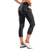 Women’s 4D Padded Bike Pants High Waist Cycling Shorts Bicycle Capris 3/4 Biking Tights with Zipper Pockets(Camoblack)