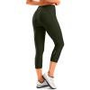 Women’s 4D Padded Bike Pants High Waist Cycling Shorts Bicycle Capris 3/4 Biking Tights with Zipper Pockets(Olive Green)