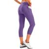 Women’s 4D Padded Bike Pants High Waist Cycling Shorts Bicycle Capris 3/4 Biking Tights with Zipper Pockets(Purple)