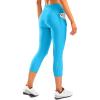 Women’s 4D Padded Bike Pants High Waist Cycling Shorts Bicycle Capris 3/4 Biking Tights with Zipper Pockets(Skyblue)