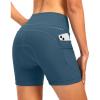 Women’s 4D Padded Bike Shorts 5″/7″ Riding Underwear Cycling Bicycle Road Biking Cycle Shorts for Women Zipper Pockets(Blue Grey)