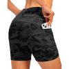 Women’s 4D Padded Bike Shorts 5″/7″ Riding Underwear Cycling Bicycle Road Biking Cycle Shorts for Women Zipper Pockets(Camo Black)