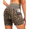 Women’s 4D Padded Bike Shorts 5″/7″ Riding Underwear Cycling Bicycle Road Biking Cycle Shorts for Women Zipper Pockets(Leopard)