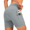 Women’s 4D Padded Bike Shorts 5″/7″ Riding Underwear Cycling Bicycle Road Biking Cycle Shorts for Women Zipper Pockets(Light Grey)