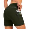 Women’s 4D Padded Bike Shorts 5″/7″ Riding Underwear Cycling Bicycle Road Biking Cycle Shorts for Women Zipper Pockets(Olive Green)
