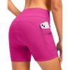 Women’s 4D Padded Bike Shorts 5″/7″ Riding Underwear Cycling Bicycle Road Biking Cycle Shorts for Women Zipper Pockets(Rosy)