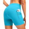 Women’s 4D Padded Bike Shorts 5″/7″ Riding Underwear Cycling Bicycle Road Biking Cycle Shorts for Women Zipper Pockets(Sky Blue)