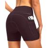 Women’s 4D Padded Bike Shorts 5″/7″ Riding Underwear Cycling Bicycle Road Biking Cycle Shorts for Women Zipper Pockets(Wine)