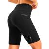 Women’s High Waisted Biker Shorts 8″ Running Workout Tummy Control Bike Spandex Shorts for Women Zipper Pockets(Black)