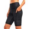 Women’s High Waisted Biker Shorts 8″ Running Workout Tummy Control Bike Spandex Shorts for Women Zipper Pockets(Charcoal)