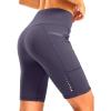Women’s High Waisted Biker Shorts 8″ Running Workout Tummy Control Bike Spandex Shorts for Women Zipper Pockets(Dusty Purple)