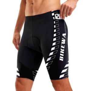 Bikewa Men’s Bike Shorts 4D Padded Biking Road Cycling Bicycle Pants Biker Shorts for Men Zipper Pockets(4_ White)