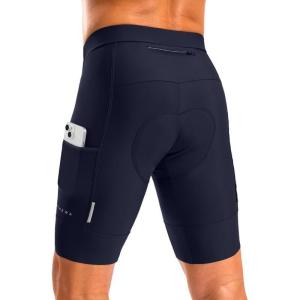 Bikewa Men’s Bike Shorts 4D Padded Cycling Shorts for Men Road Riding Biking Bicycle Zipper Pockets(Navy)