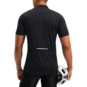 Bikewa Men’s Cycling Jersey Moisture Wicking Short Sleeve UPF Half Zip Bike Road Riding Biking Shirts for Men Zipper Pockets(Black)
