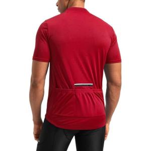 Bikewa Men’s Cycling Jersey Moisture Wicking Short Sleeve UPF Half Zip Bike Road Riding Biking Shirts for Men Zipper Pockets(Dark Red)