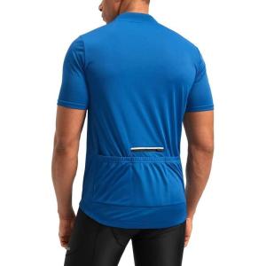 Bikewa Men’s Cycling Jersey Moisture Wicking Short Sleeve UPF Half Zip Bike Road Riding Biking Shirts for Men Zipper Pockets(Royal Blue)