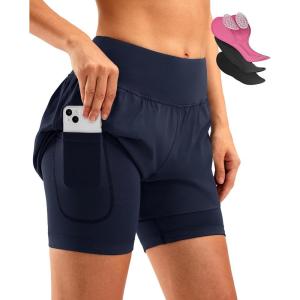 Bikewa Women’s Mountain Bike Shorts 4D Padded Cycling Riding Biking Bicycle Biker Cycle Shorts for Women Zipper Pockets(Navy)