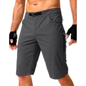 Men’s Mountain Bike Shorts Stretch Cycling Biking Bicycle Quick Dry Hiking Shorts for Men Zipper Pockets(Dark Grey)