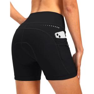 Women’s 4D Padded Bike Shorts 5″/7″ Riding Underwear Cycling Bicycle Road Biking Cycle Shorts for Women Zipper Pockets(Black)